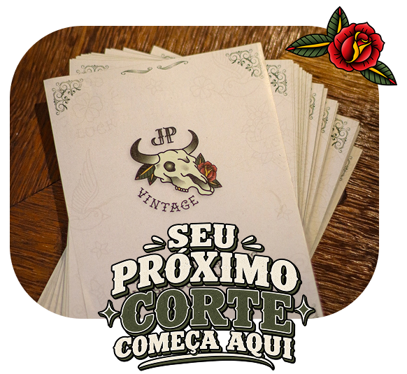 Cartões da barbearia JP Vintage: seu próximo corte começa aqui